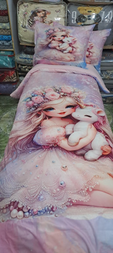 روتختی یکنفره مخمل سه بعدی ۴تکه