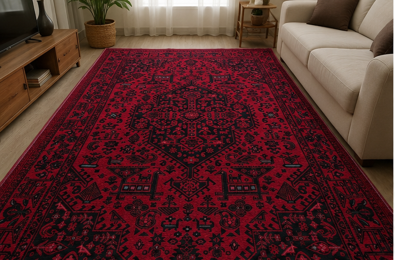 رو فرشی ۶متری طرح آیسودا کد۷۰۷ رنگ لاکی